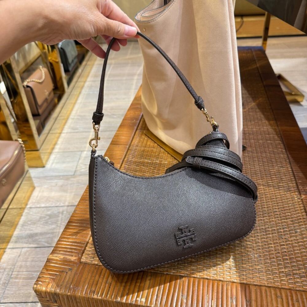 New‼️Tory Burch Thea Pebble Convertible Crossbody 190409 Deep Brown $395